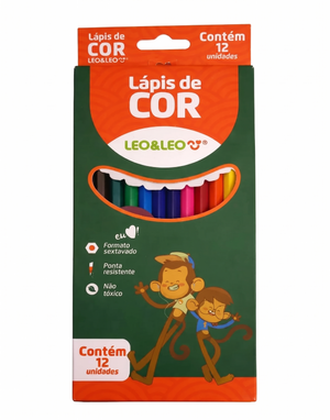 LAPIS DE COR SEXTAVADO 12 CORES LEO E LEO 50036