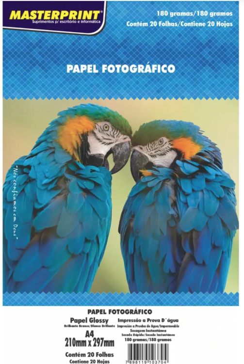 PAPEL FOTOGRAFICO A4 BRILHO 180G 20FLS 10003