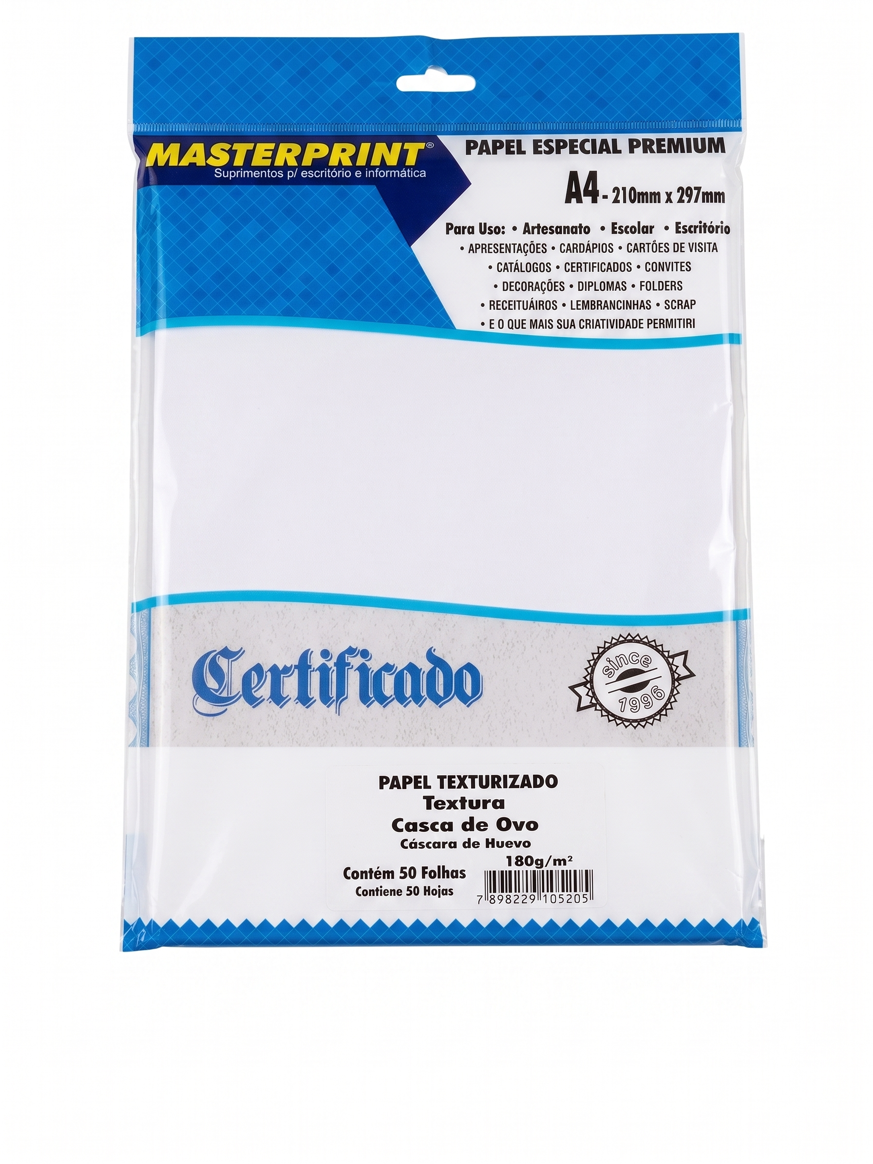 PAPEL A4 CASCA DE OVO 180G MASTERPRINT 50 FLS