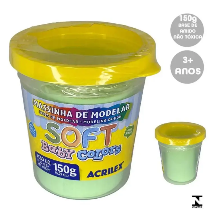 MASSA MODELAR SOFT BABY COLOR POTE 150G ACRILEX 