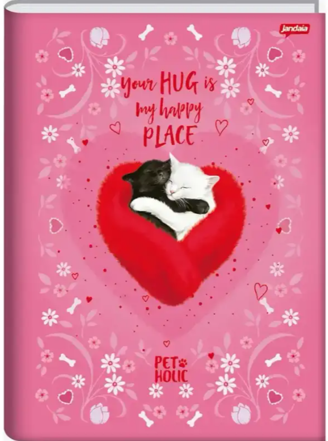 CADERNO BROCHURA GRANDE PET HOLIC JANDAIA 80 FLS
