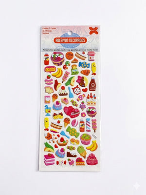 CARTELA ADESIVOS 3D DIVERTIDOS KIDS  MAKE MAIS