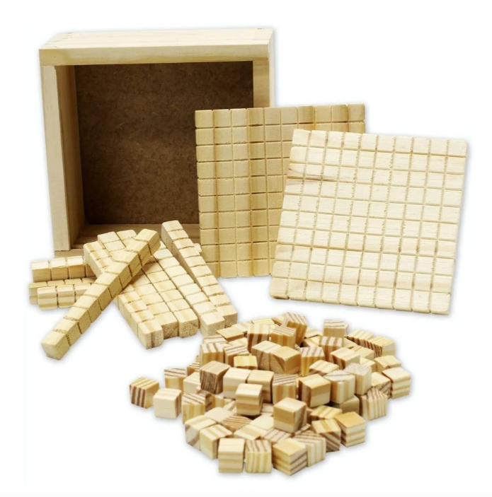 BRINQUEDO EDUCATIVO MATERIAL DOURADO 74 PEÇAS CAIXA MADEIRA COLUNA