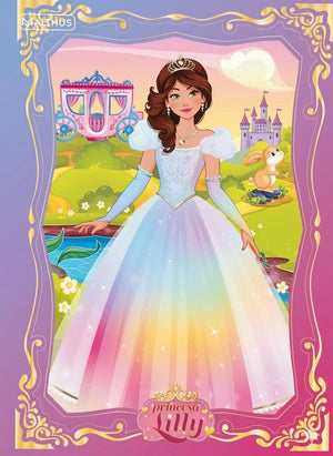 CADERNO BROCHURA GRANDE PRINCESA LILLY CONFETTI 80 FLS