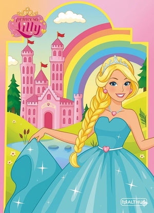 CADERNO BROCHURA GRANDE PRINCESA LILLY CONFETTI 80 FLS