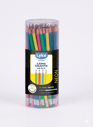 LAPIS GRAFITE N2 HB SEXTAVADO NEON LYKE UNIDADE