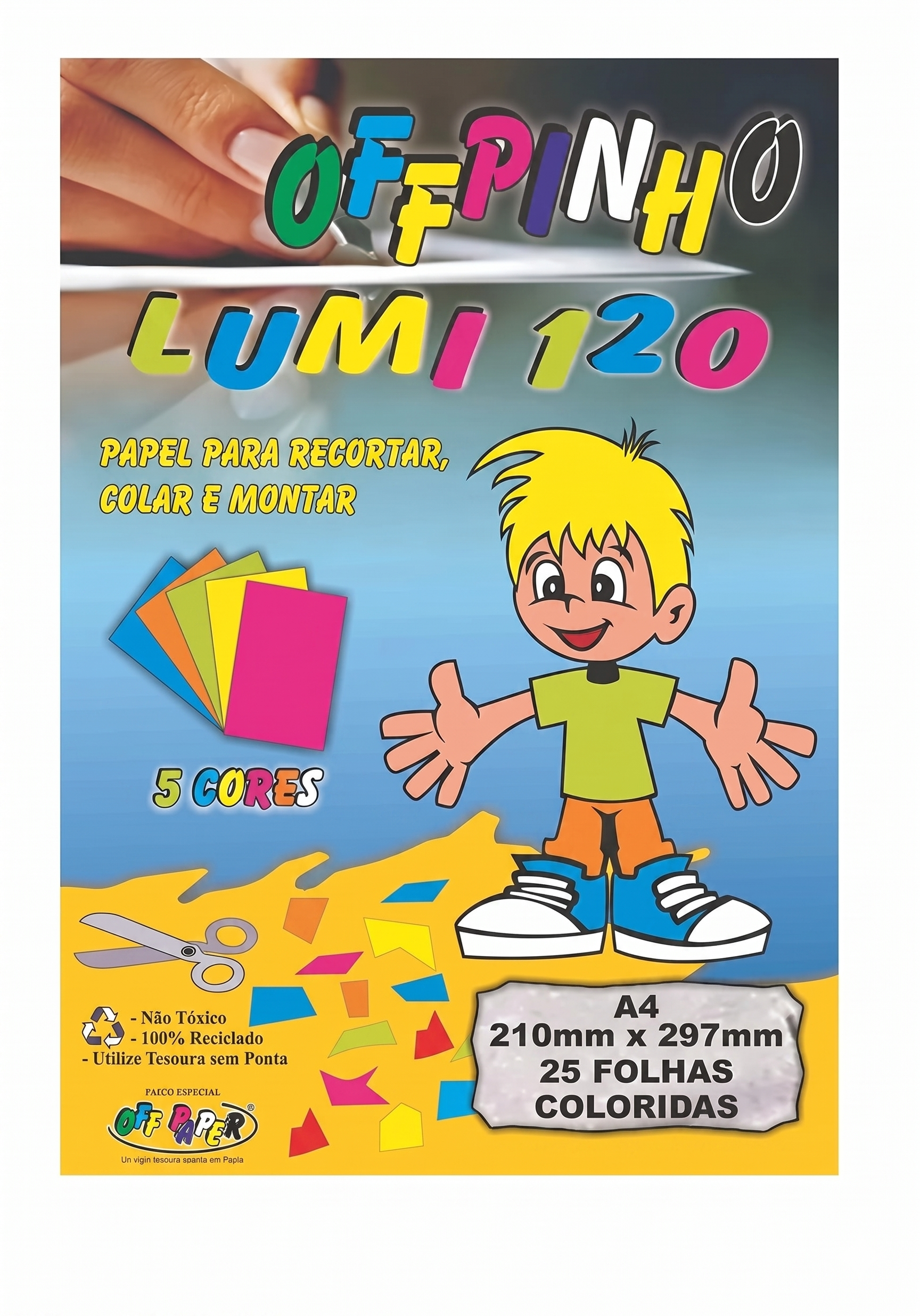 PAPEL CRIATIVO LUMI A4 120G 25 FLS OFF PINHO