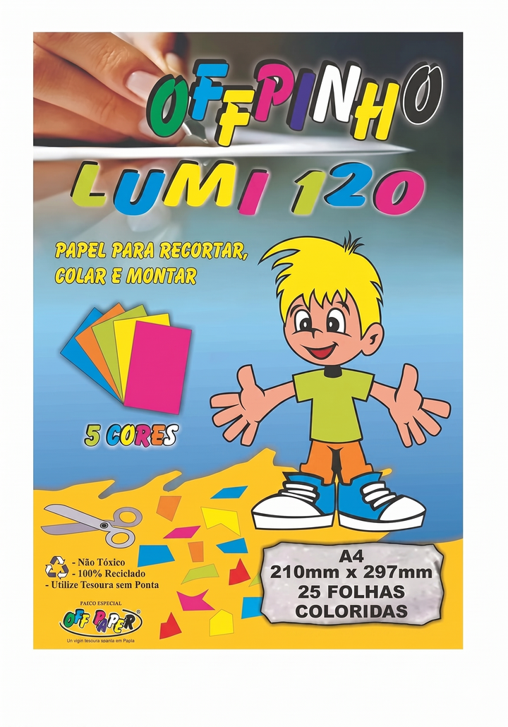 PAPEL CRIATIVO LUMI A4 120G 25 FLS OFF PINHO