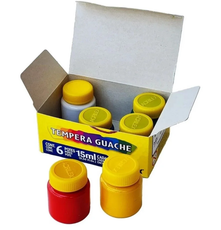 TINTA GUACHE 06 POTES 15ML CADA ACRILEX 0310