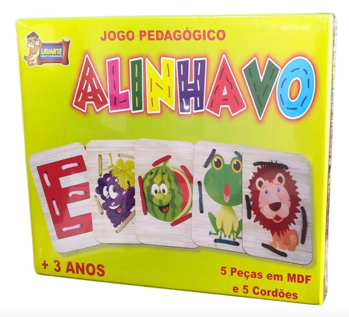 BRINQUEDO EDUCATIVO JOGO PEDAGOGICO ALINHAVO 5 PEÇAS URIARTE