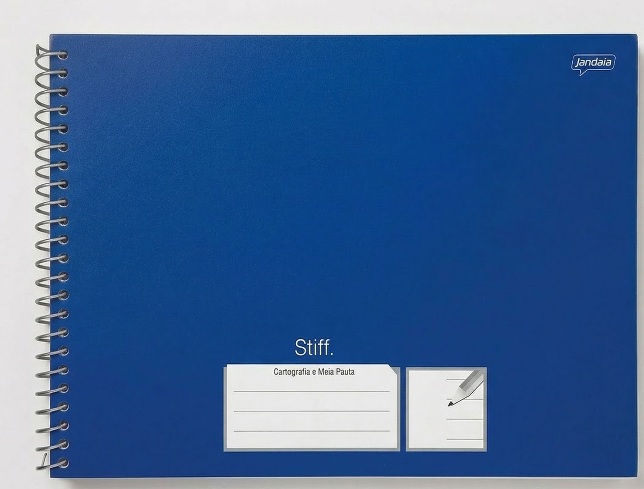 CADERNO MEIA PAUTA ESPIRAL STIFF JANDAIA 80 FLS 