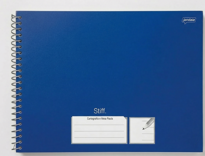 CADERNO MEIA PAUTA ESPIRAL STIFF JANDAIA 80 FLS 