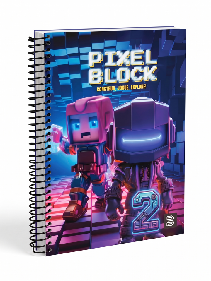 CADERNO ESPIRAL PEQUENO 2500 PIXEL BLOCK 96 FLS BETINHO