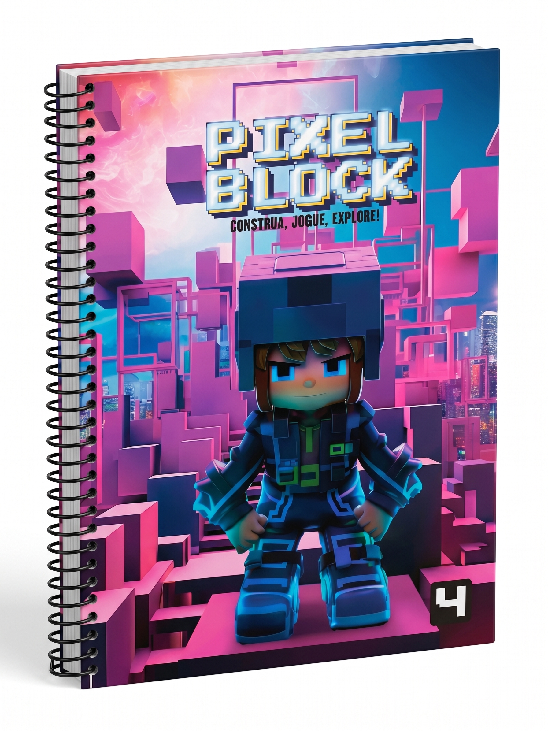 CADERNO 1M ESPIRAL 3042 PIXEL BLOCK 80 FLS JANDAIA
