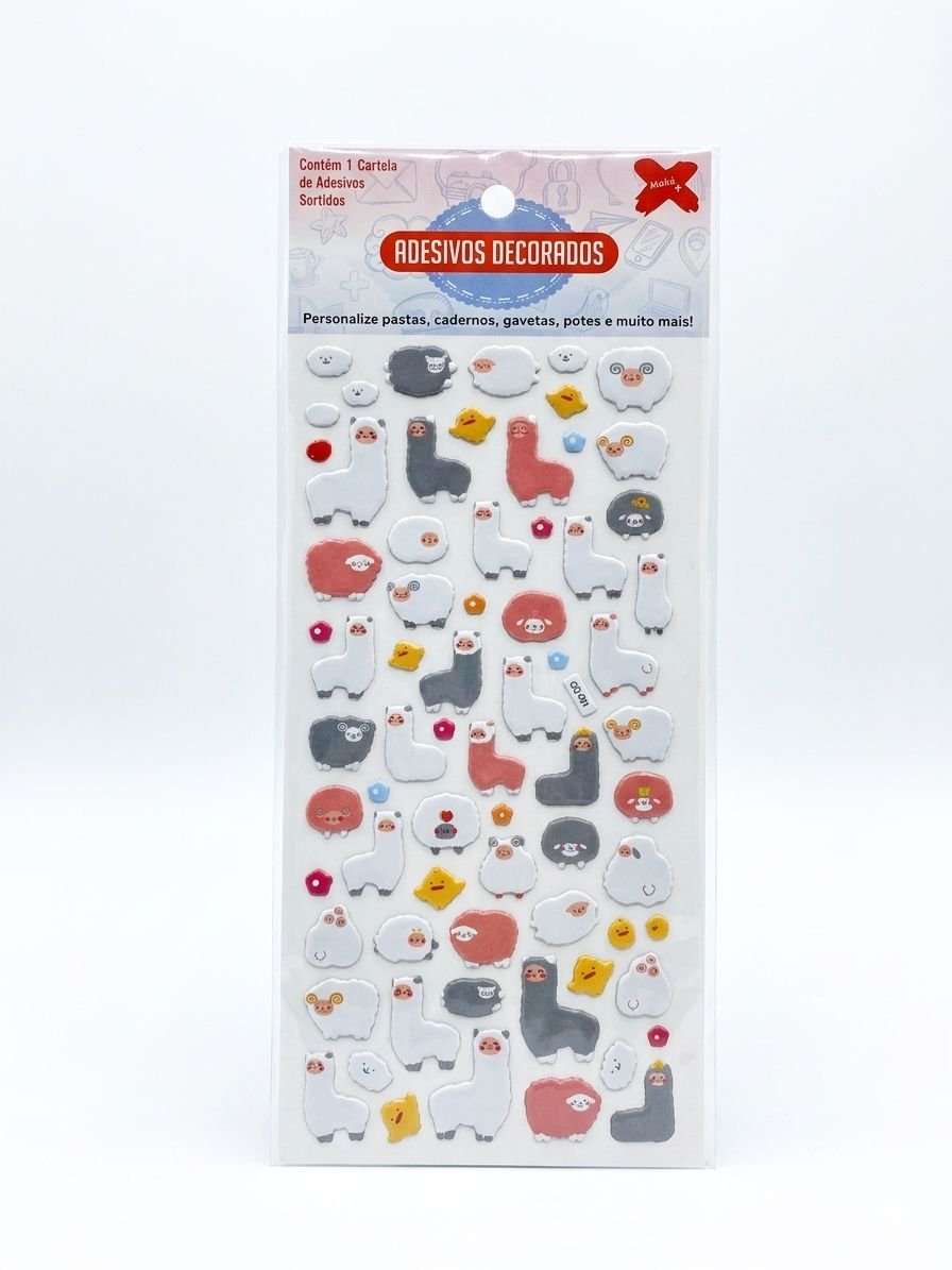 CARTELA ADESIVOS 3D DIVERTIDOS KIDS  MAKE MAIS