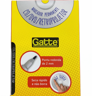 MARCADOR PERMANENTE PONTA MEDIA RETROPROJETOR 2.0MM GATTE