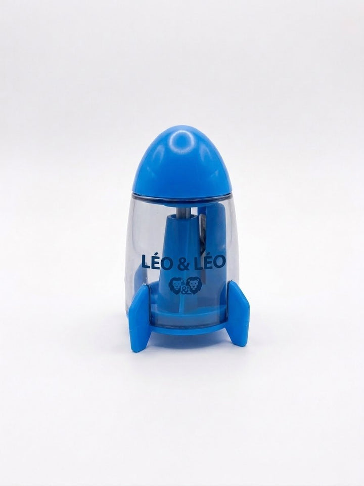 APONTADOR FOGUETE COM DEPOSITO E MINI BORRACHA DINO LEO E LEO
