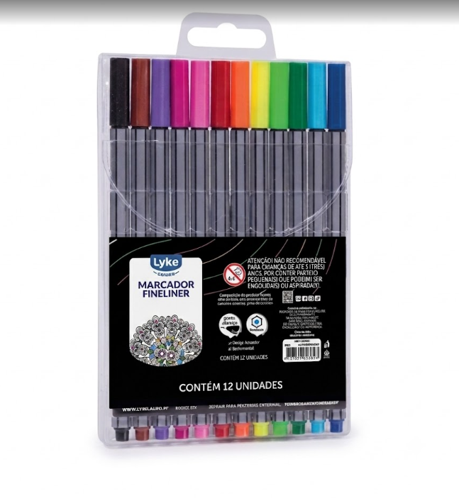 MARCADOR FINE LINE 0.4MM 12 CORES LYKE