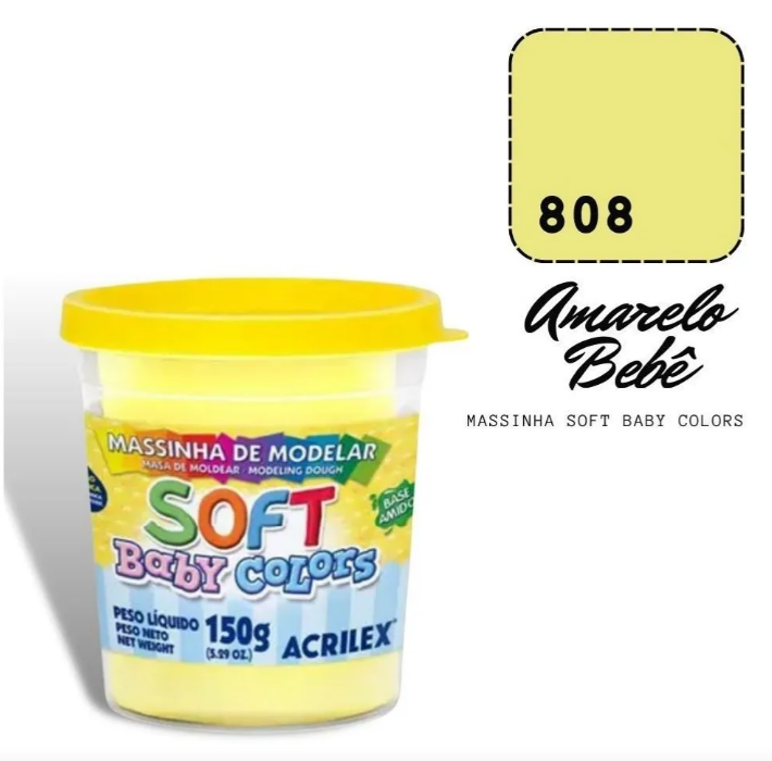 MASSA MODELAR SOFT BABY COLOR POTE 150G ACRILEX 