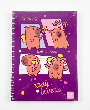 CADERNO 1M ESPIRAL CAPY LOVERS 80 FLS 