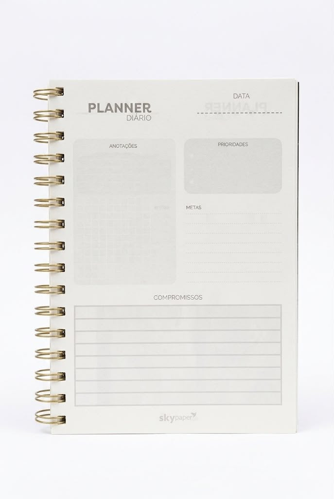 PLANNER DIARIO BLACK GOLD 64 FLS SKYPAPER SK2110