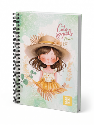 CADERNO ESPIRAL PEQUENO 2647 CUTE GIRLS FLOWERS 96 FLS BETINHO