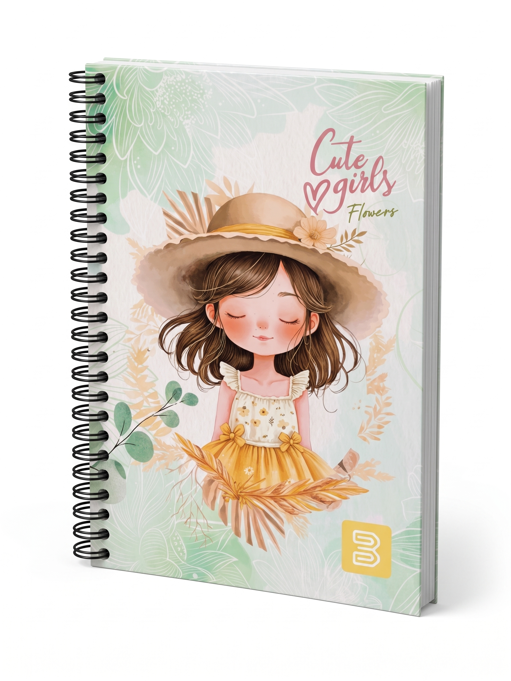CADERNO ESPIRAL PEQUENO 2647 CUTE GIRLS FLOWERS 96 FLS BETINHO