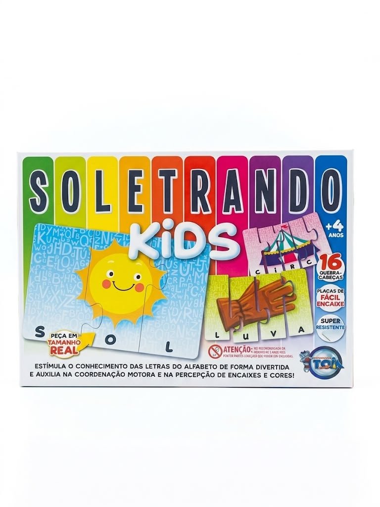 BRINQUEDO EDUCATIVO SOLETRANDO KIDS 16 QUEBRA CABEÇA TOIA 