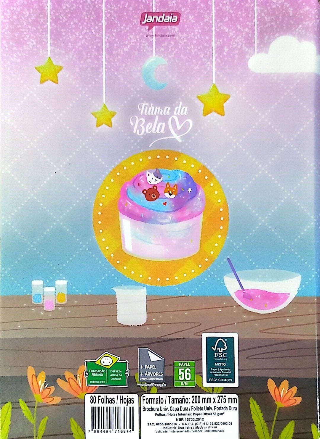 CADERNO BROCHURA GRANDE TURMA DA BELA CD JANDAIA 80 FLS 