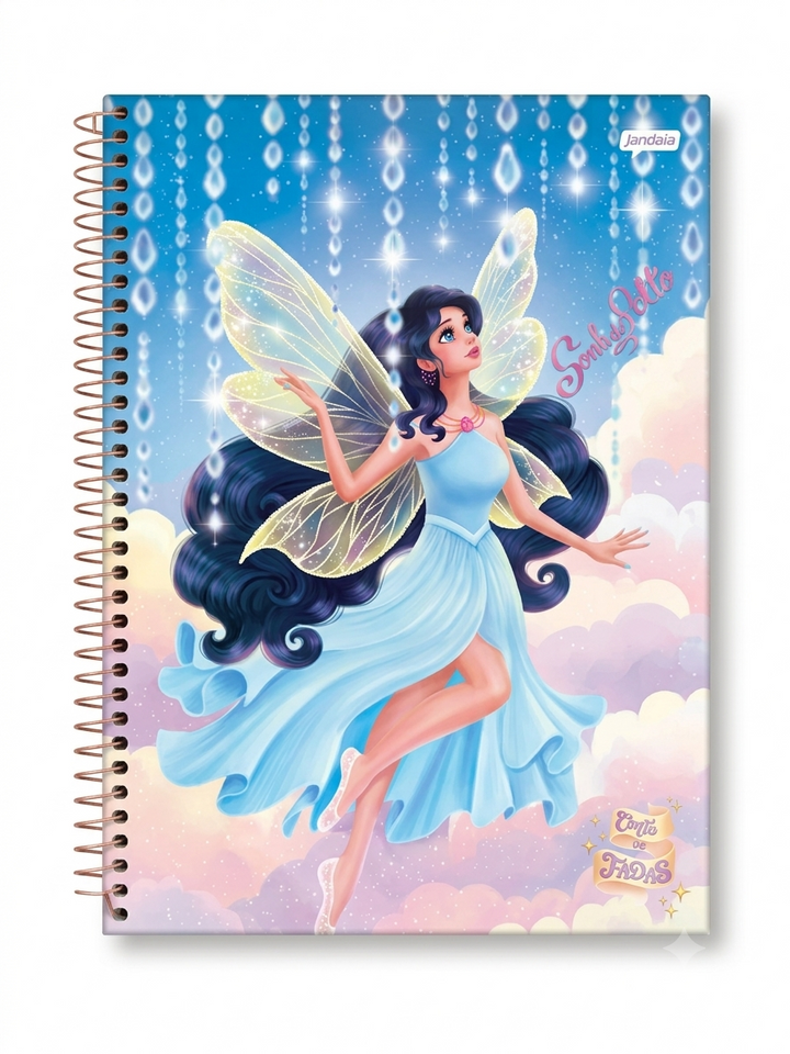 CADERNO 1 M ESPIRAL FADAS 80 FLS JANDAIA
