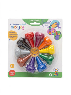 GIZ CERA ENCAIXA NO DEDO COLOR JOY 10 CORES LEO E LEO