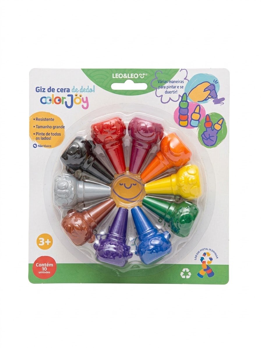GIZ CERA ENCAIXA NO DEDO COLOR JOY 10 CORES LEO E LEO