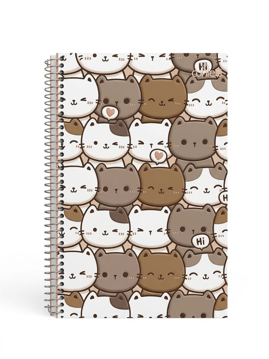 CADERNO 10 MATERIAS CATS CONFETTI 160 FLS
