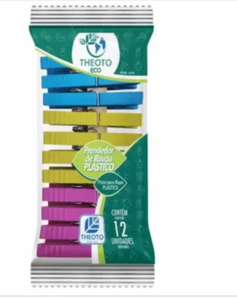 PRENDEDOR PLASTICO COLORIDO 12 UND THEOTO