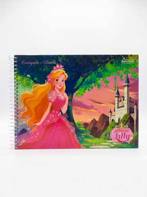 CADERNO DESENHO ESPIRAL PRINCESA LILLY 96 FLS MALTHUS