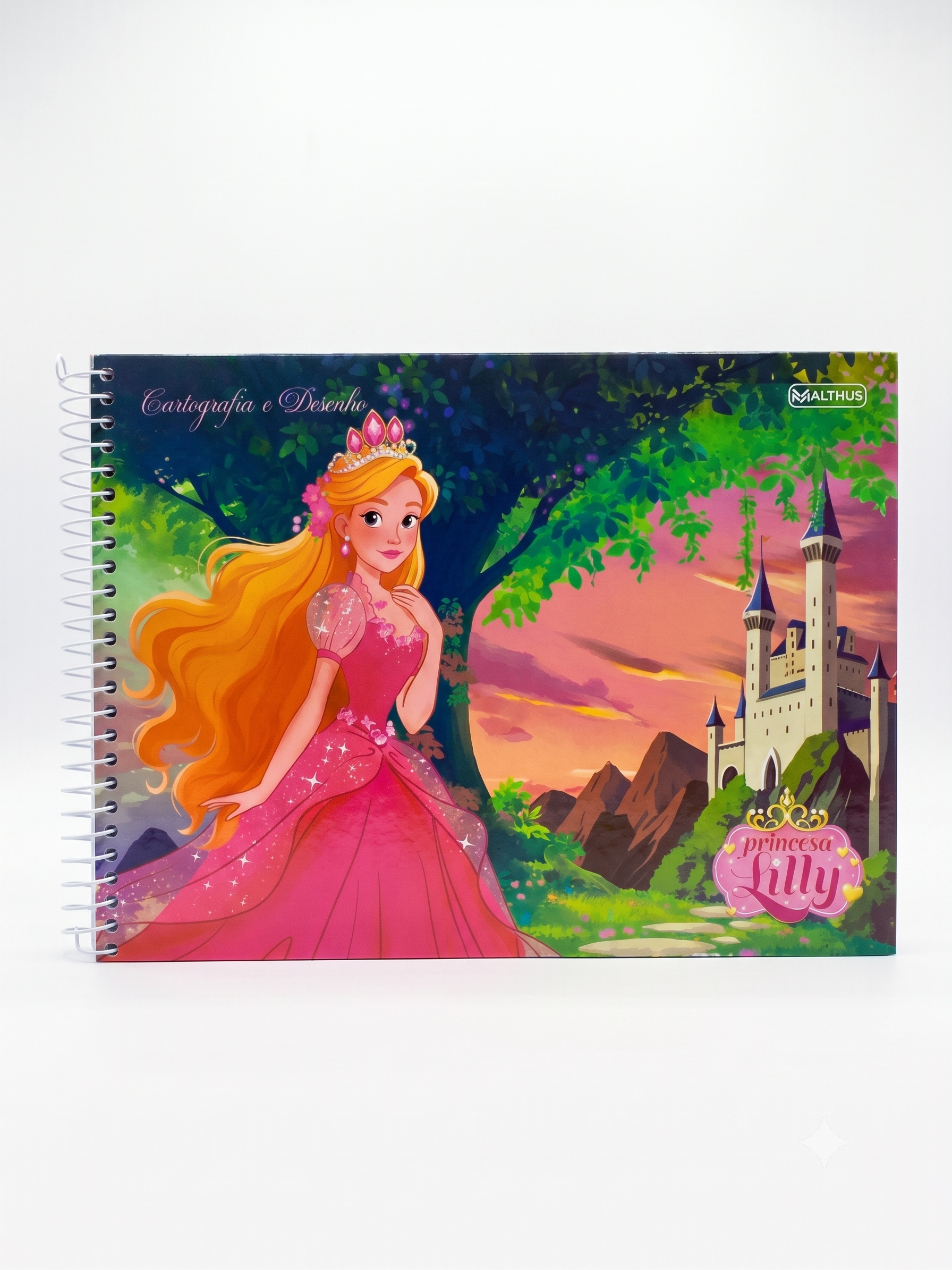 CADERNO DESENHO ESPIRAL PRINCESA LILLY 96 FLS MALTHUS