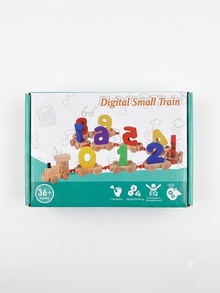 BRINQUEDO EDUCATIVO TREM E NUMEROS EM MADEIRA DIGITAL SMALL TRAIN