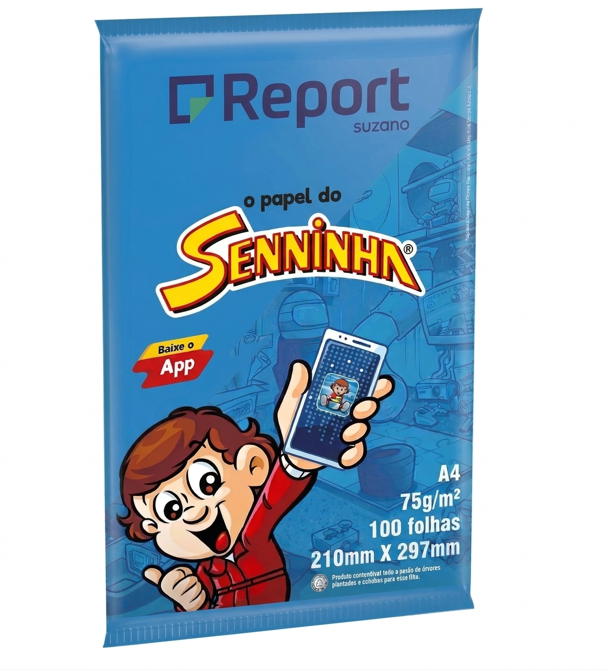 PAPEL ESCOLAR CHAMEQUINHO SENINHA REPORT 100 FOLHAS 