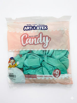 BALÃO REDONDO N09 ART LATEX CANDY 25 UND 