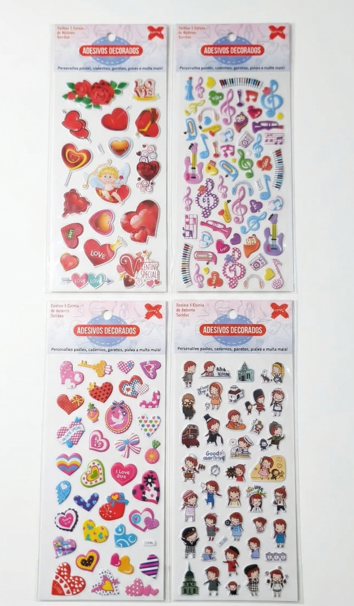 KIT CARTELAS ADESIVOS 3D