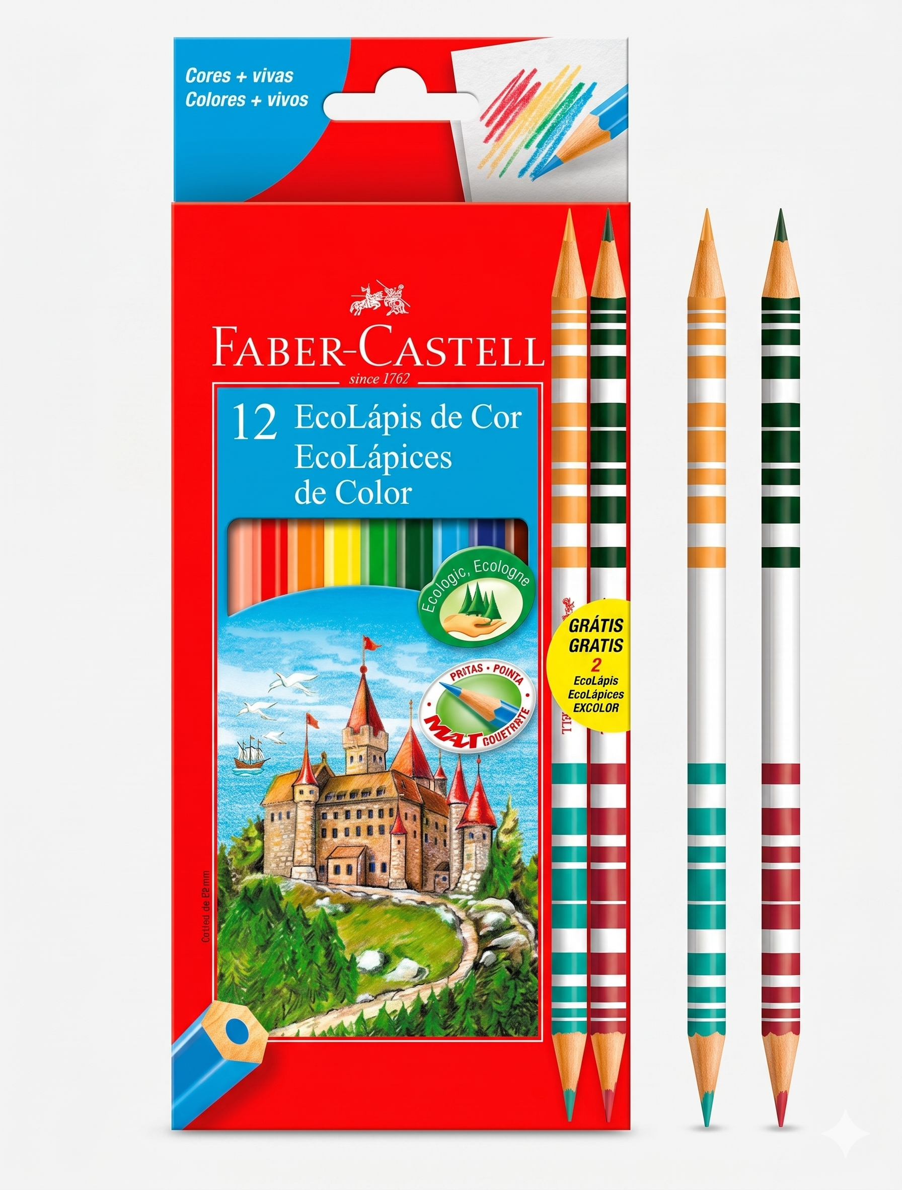 LAPIS DE COR FABER CASTEL ECOLAPIS 12 CORES 64843