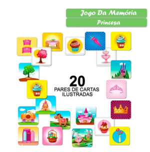 BRINQUEDO EDUCATIVO MEMORIA PRINCESA 40 PEÇAS PAIS E FILHOS 