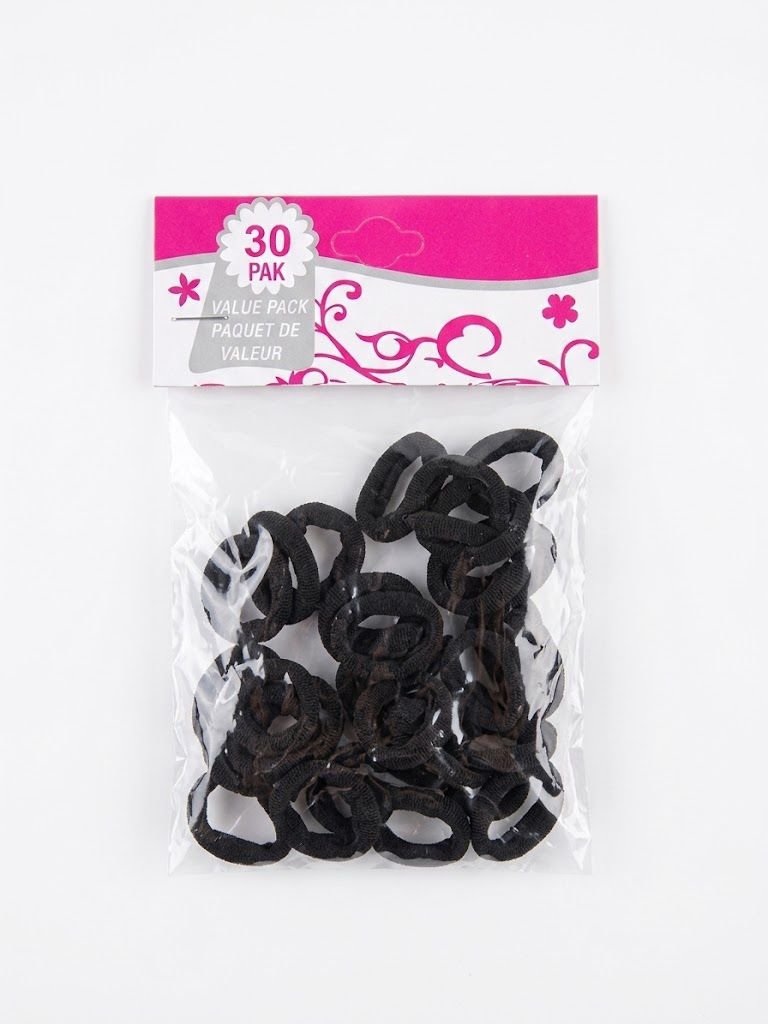 ELASTICO CABELO PRETO PEQUENO 30 UND