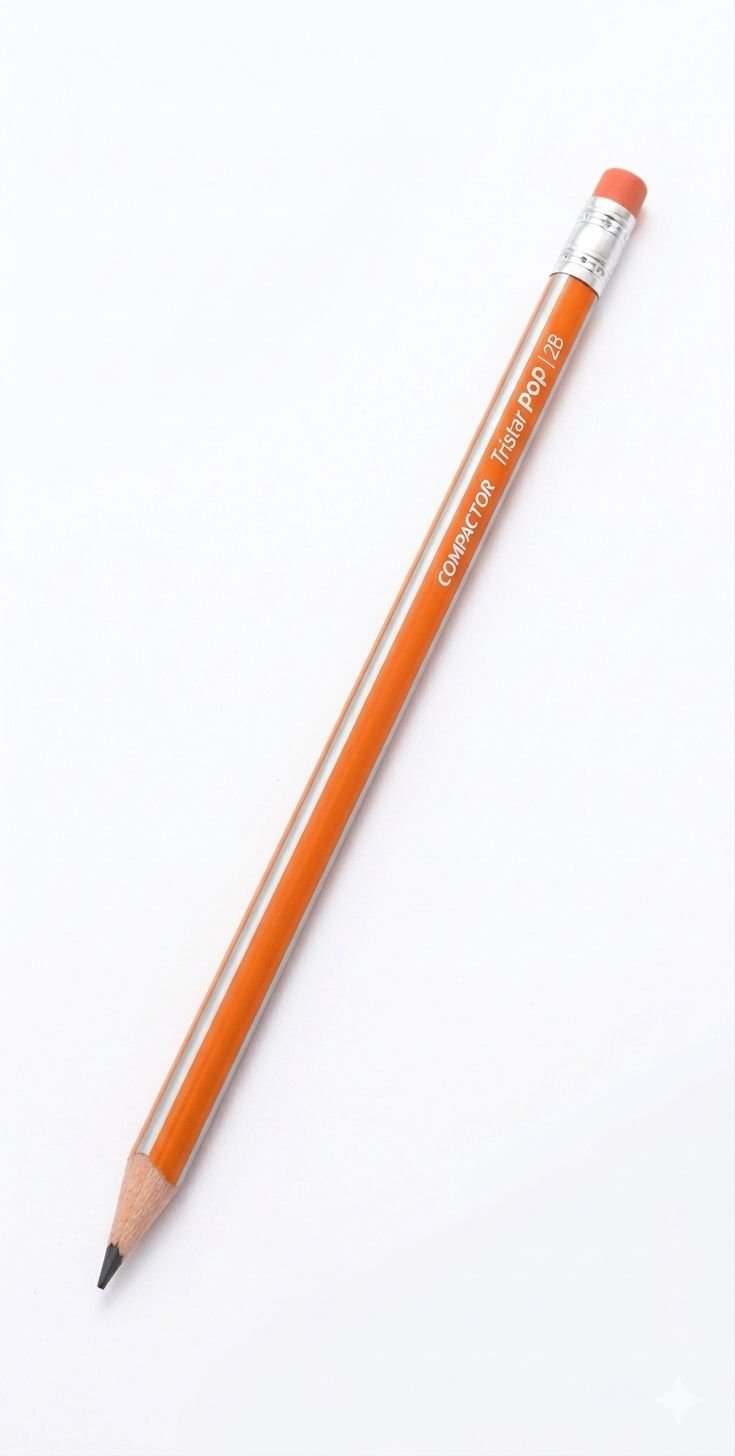 LAPIS 2B TRIANGULAR COM BORRACHA COMPACTOR TRISTAR POP