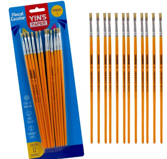 PINCEL ESCOLAR CHATO N 04 AMARELO YINS PAPER