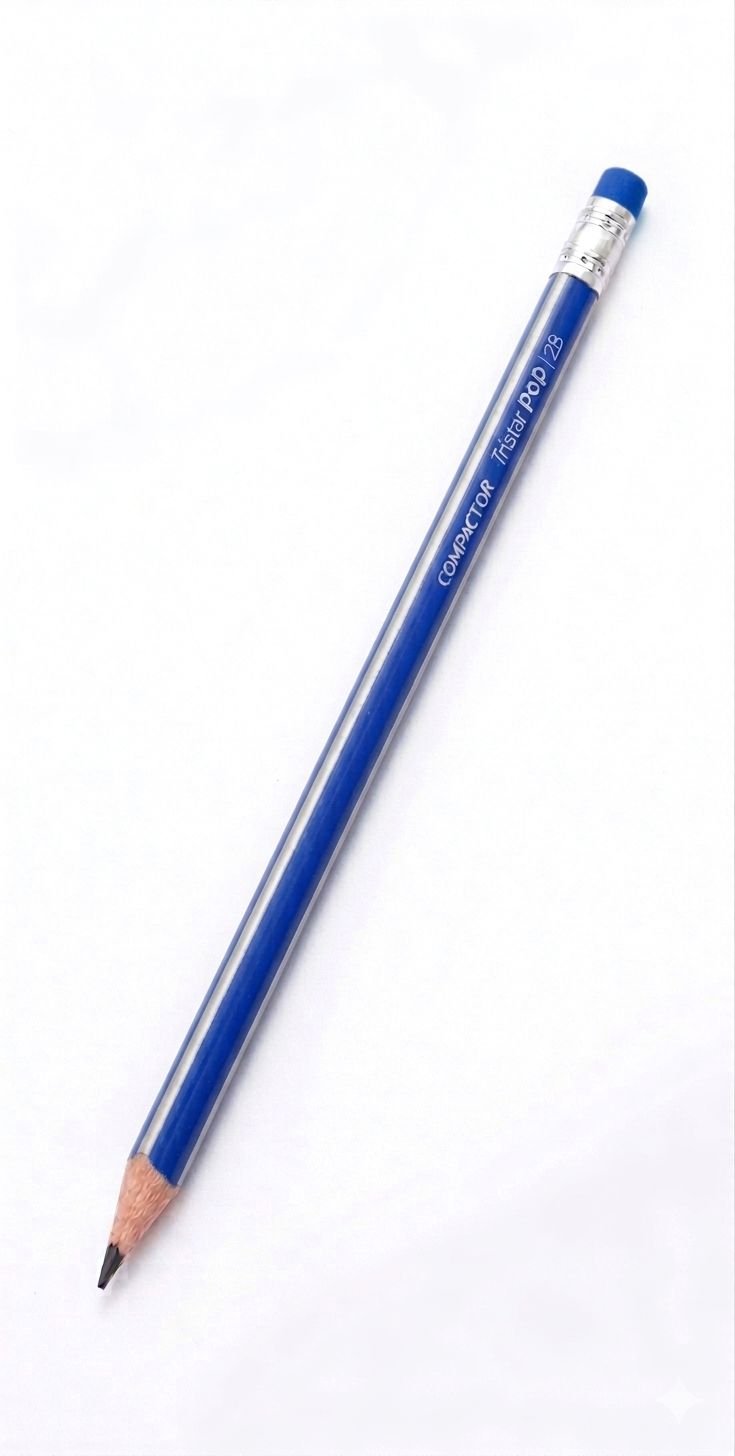 LAPIS 2B TRIANGULAR COM BORRACHA COMPACTOR TRISTAR POP