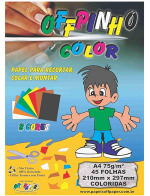 PAPEL CRIATIVO COLOR A4 8 CORES 75G 45 FLS