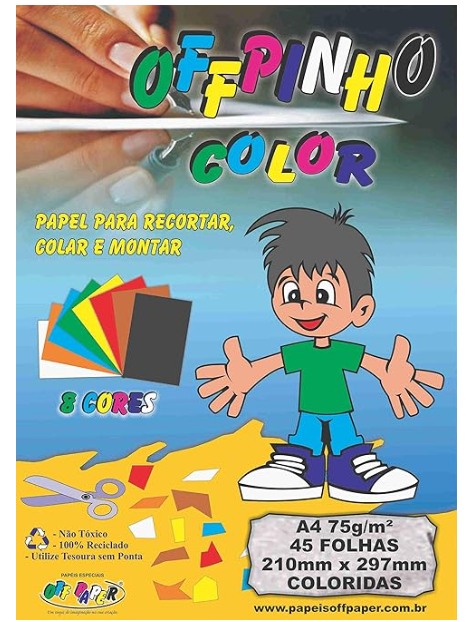 PAPEL CRIATIVO COLOR A4 8 CORES 75G 45 FLS