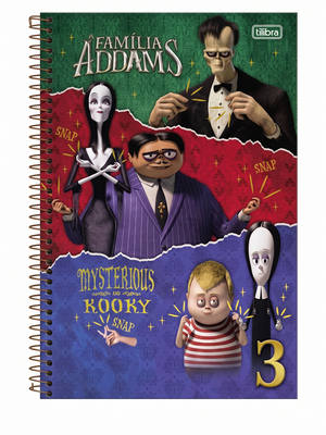 CADERNO 1M ESPIRAL FAMILIA ADDAMS 80 FLS TILIBRA
