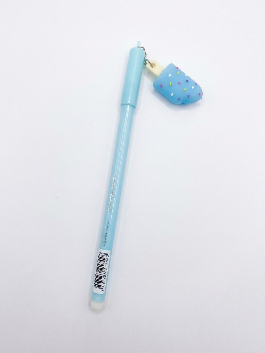 CANETA GEL APAGAVEL 0.5MM COM PINGENTE PICOLE LEO E LEO